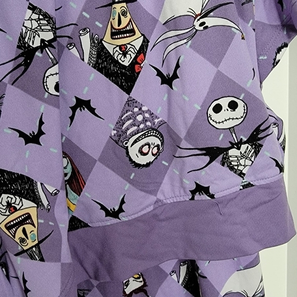 Ladiea 2 Piece Nightmarw Before Christmad Purple Pajama Set - Picture 6 of 7